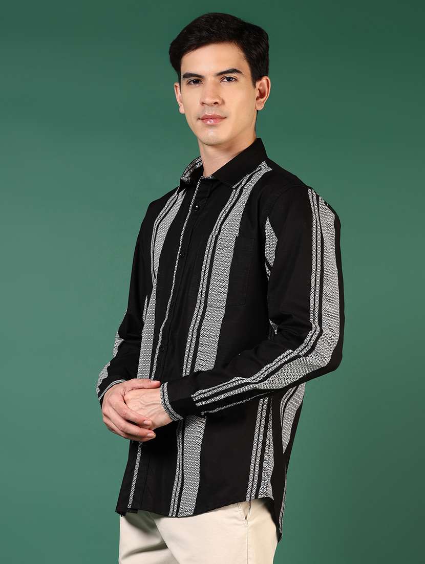 men striped long sleeve regular fit casual shirt - 21749726 -  Standard Image - 2