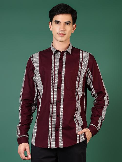 men striped long sleeve regular fit casual shirt - 21749728 - Standard Image - 0