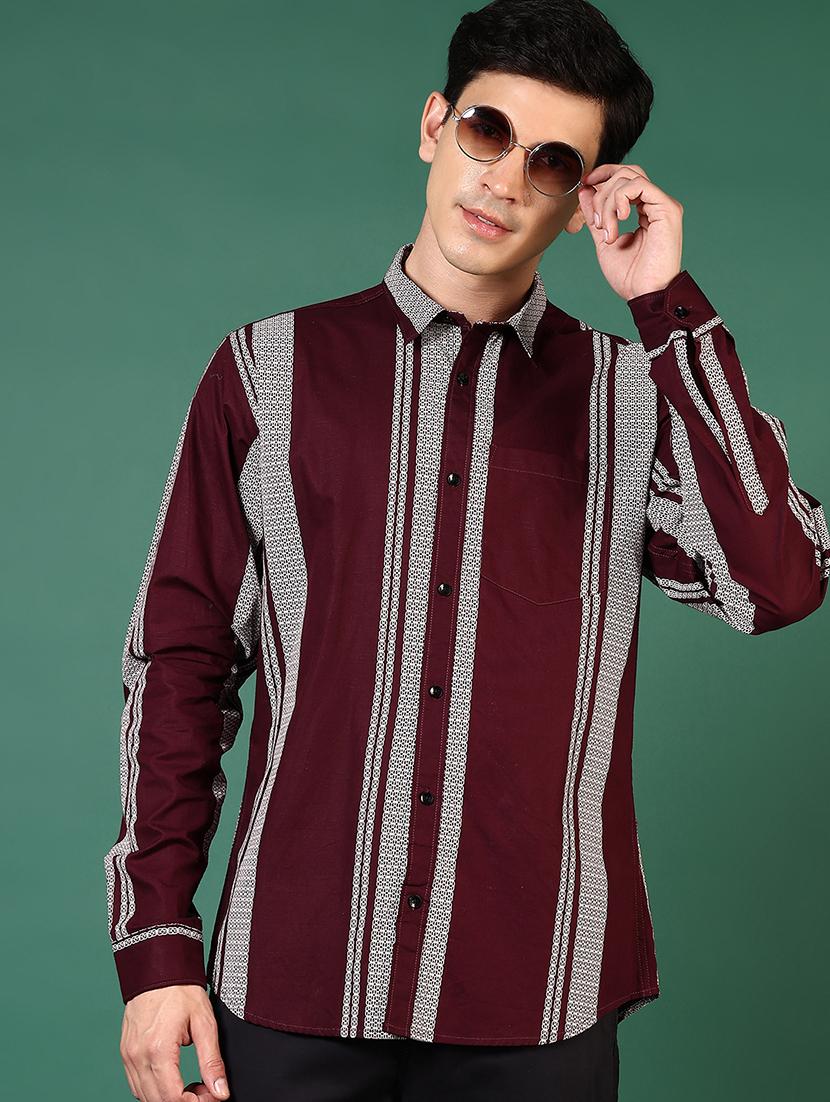 men striped long sleeve regular fit casual shirt - 21749728 - Standard Image - 2