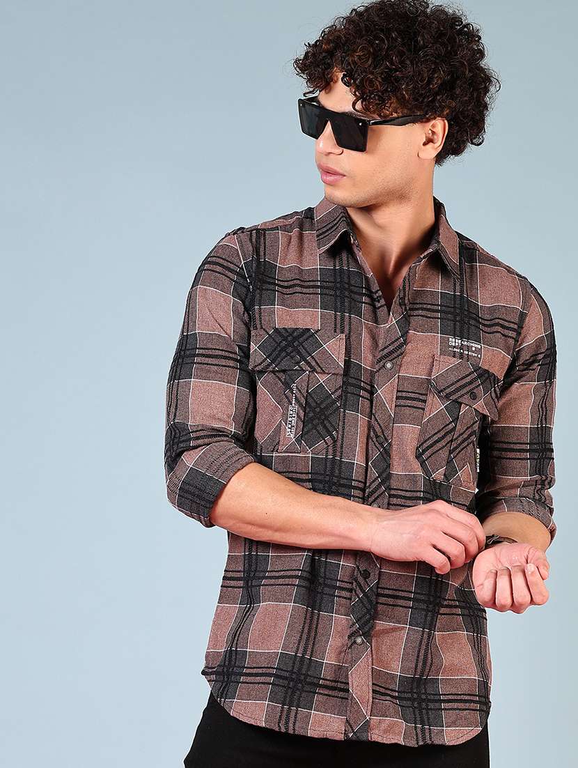 men checkered long sleeve regular fit casual shirt - 21749747 -  Standard Image - 2