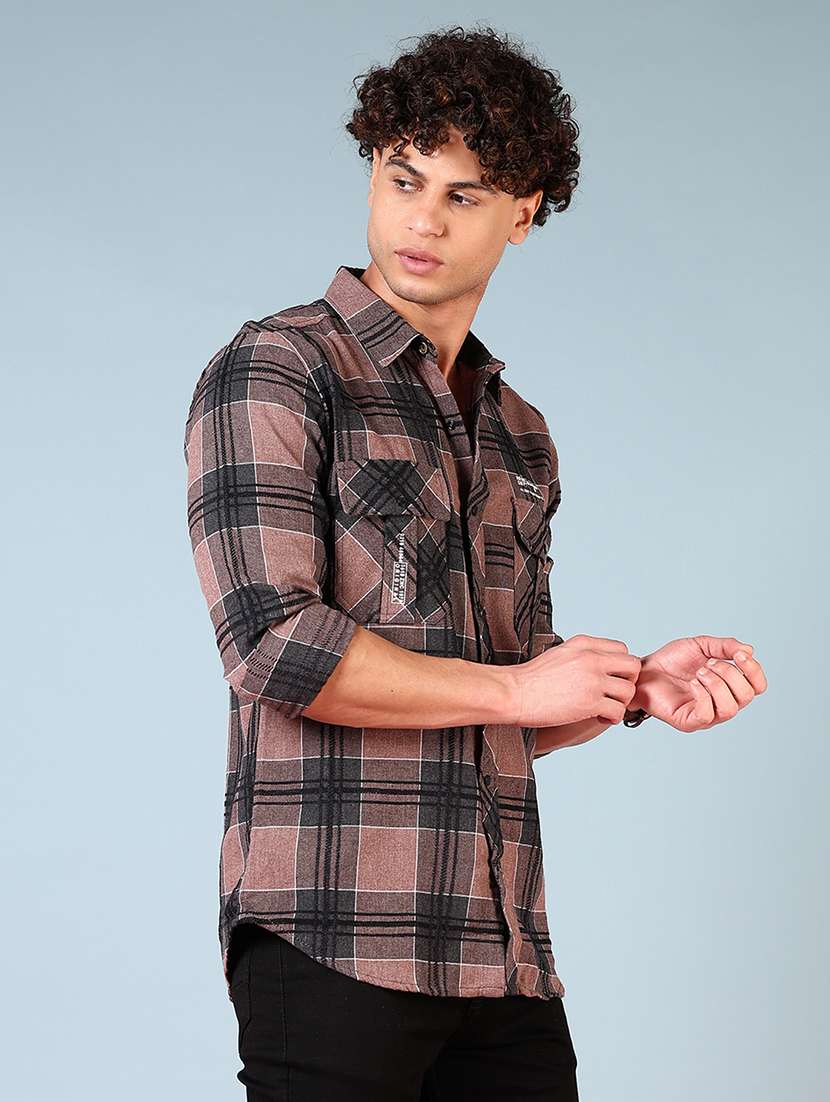 men checkered long sleeve regular fit casual shirt - 21749747 -  Standard Image - 2