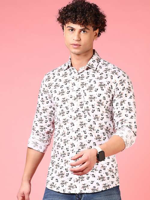 men printed long sleeve regular fit casual shirt - 21749760 -  Standard Image - 0