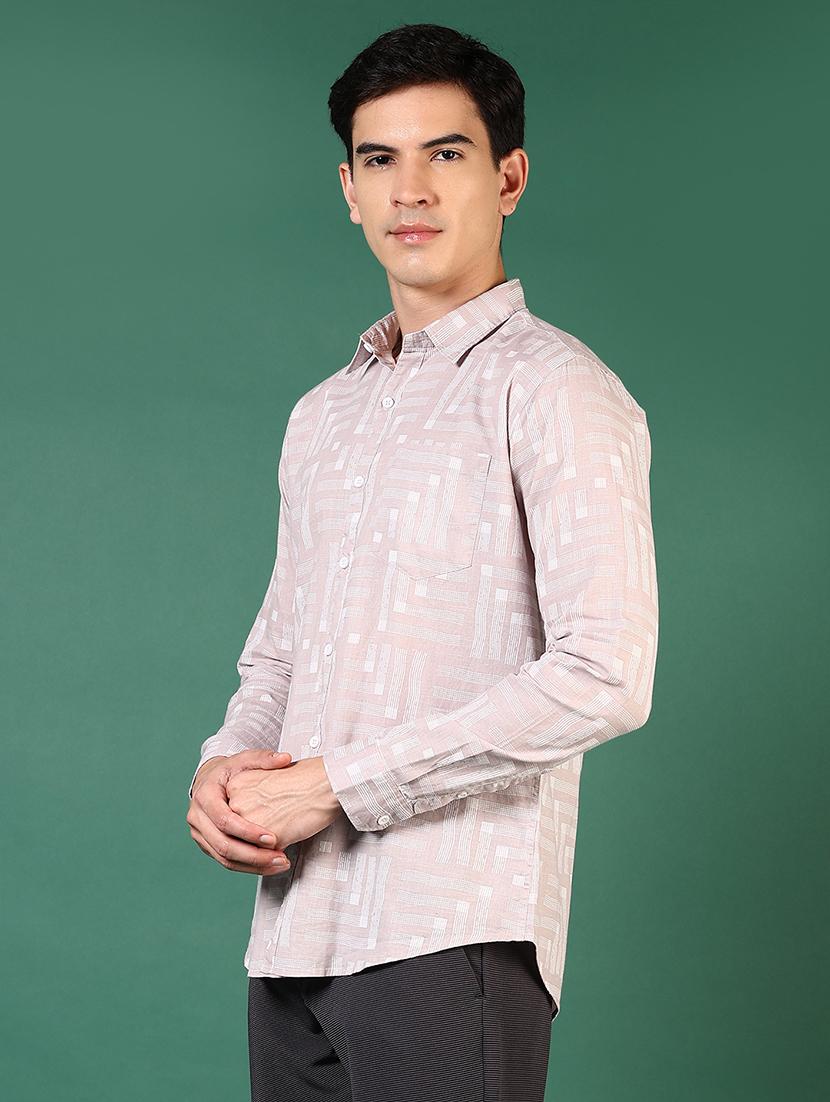 men printed collared long sleeves casual shirt - 21749772 - Standard Image - 2