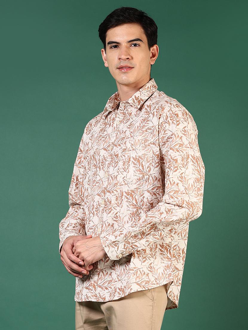 men printed collared long sleeves casual shirt - 21749792 - Standard Image - 2