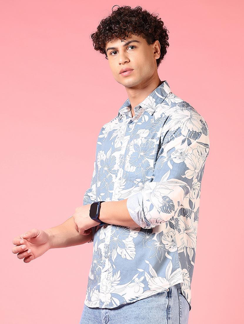 men printed collared long sleeves casual shirt - 21749799 - Standard Image - 2