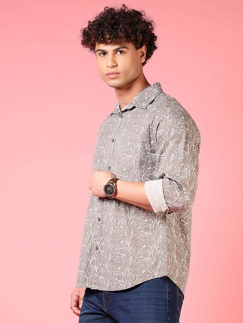 men printed collared long sleeves casual shirt - 21749800 -  Standard Image - 2