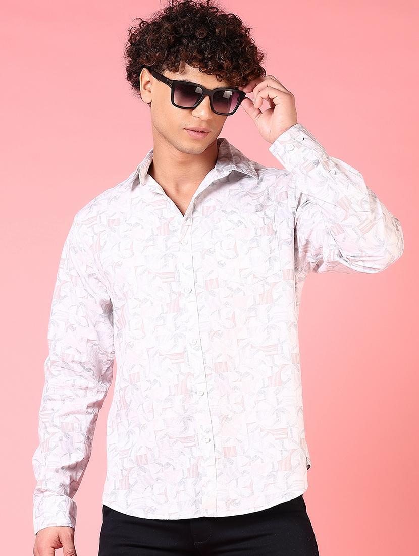 men printed collared long sleeves casual shirt - 21749801 - Zoom Image - 0