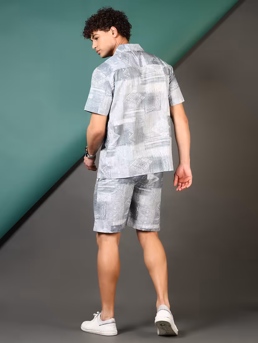 men printed cuban collared regular fit shirt  - 21749809 -  Standard Image - 2