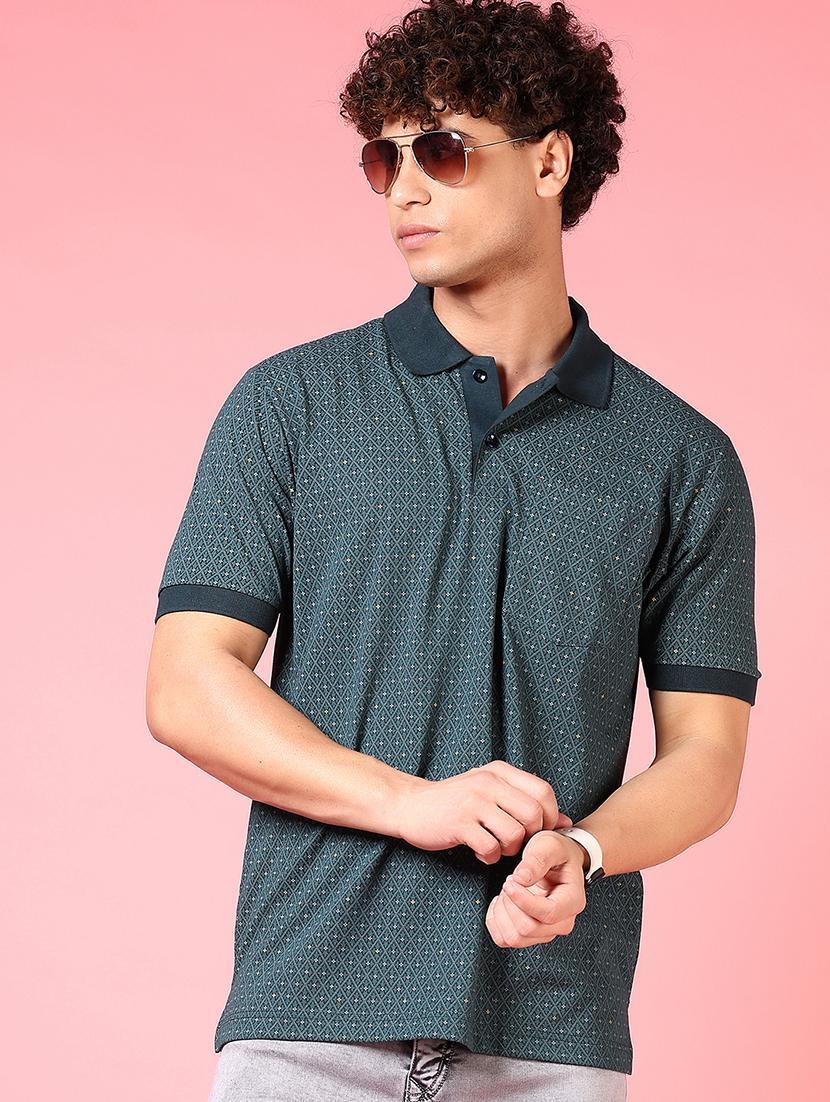 men printed short sleeves polo t-shirt - 21749835 -  Zoom Image - 0