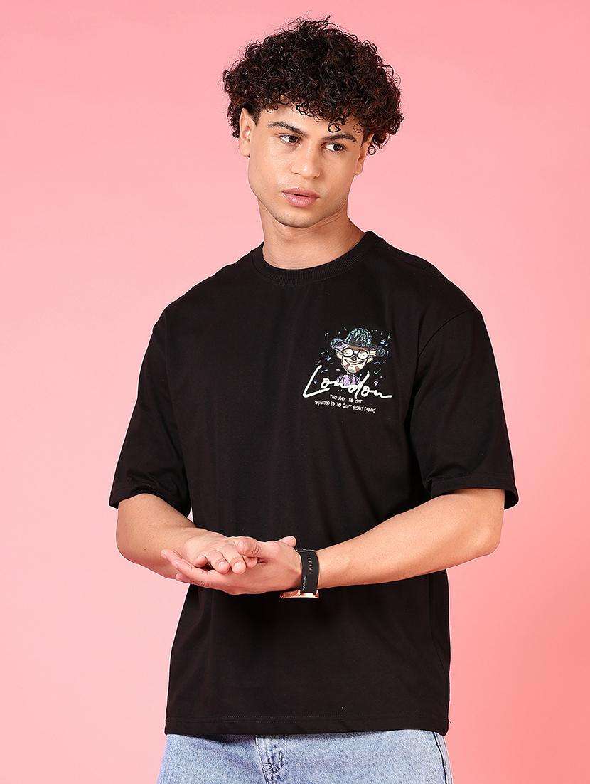 Men Front & Back Print Short Sleeves T Shirt