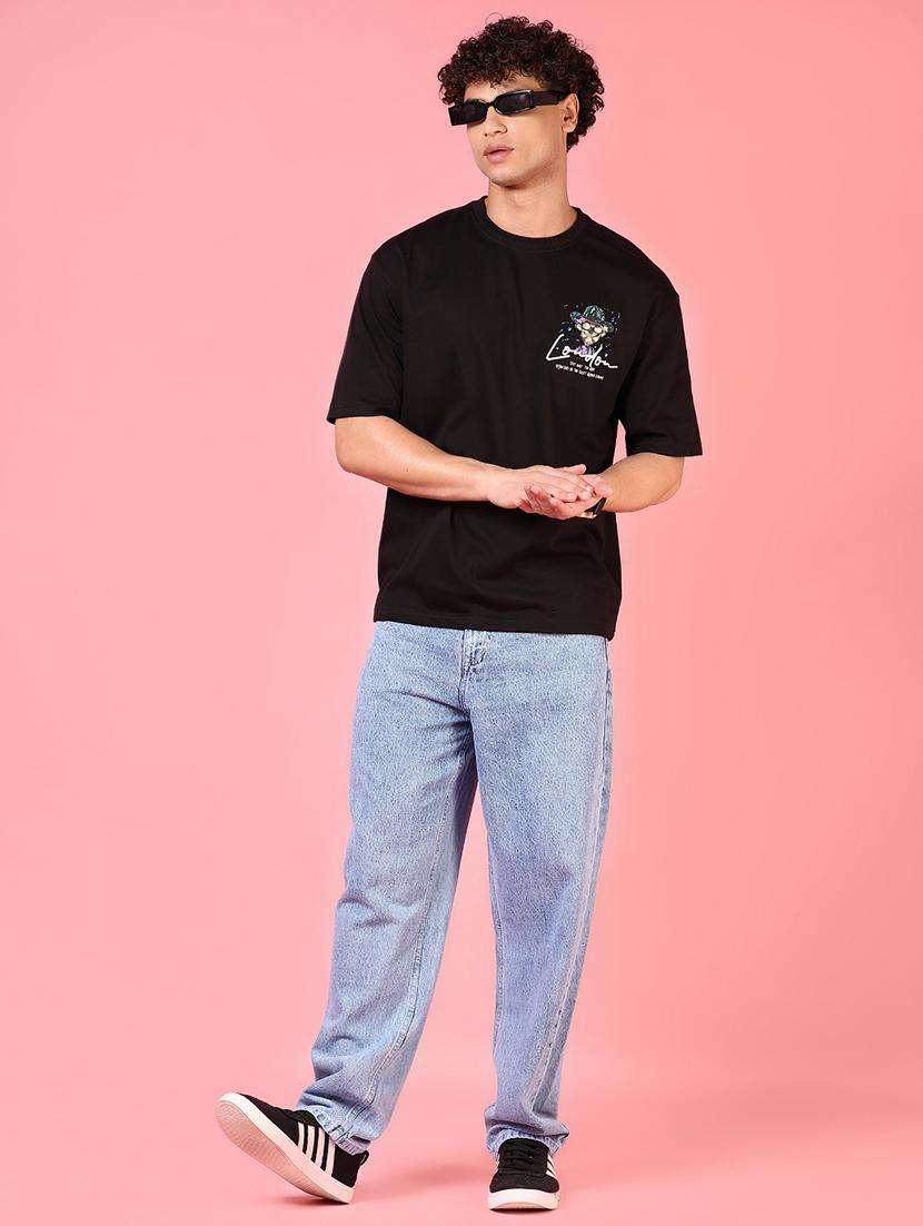 Men Front & Back Print Short Sleeves T Shirt