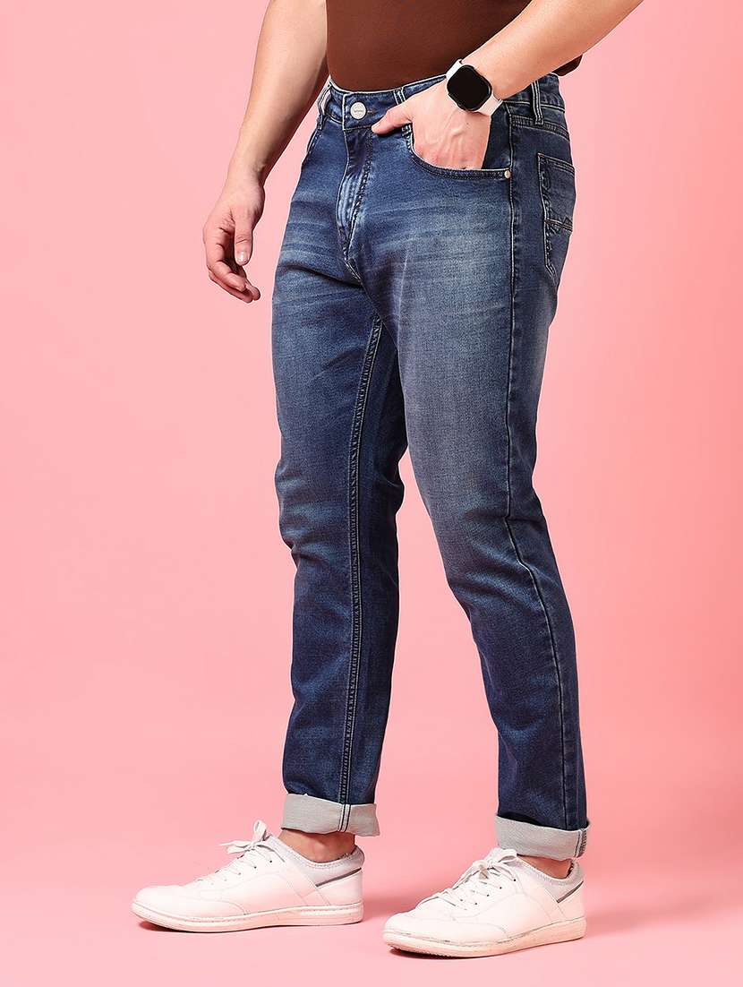 men solid mid rise slim fit jean - 21749879 -  Standard Image - 2