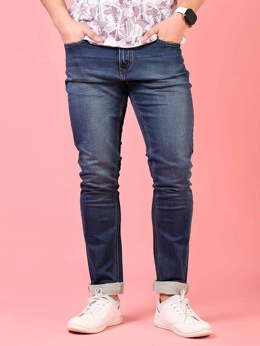 men solid mid rise slim fit jean - 21749889 -  Standard Image - 2