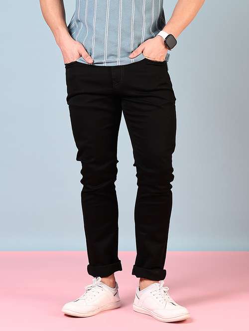 men solid mid rise slim fit jean - 21749896 - Standard Image - 0