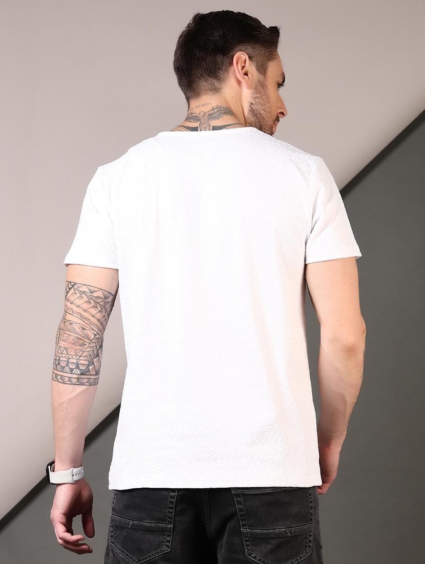 men textured round neck short sleeves t-shirt - 21749907 - Standard Image - 2