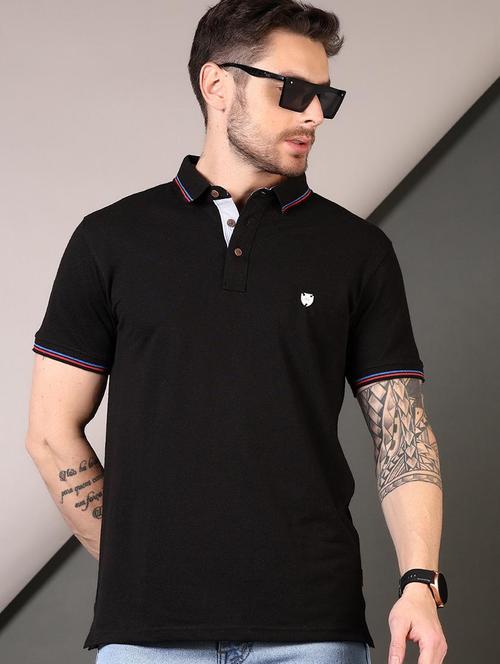 men solid short sleeve regular fit polo t-shirt - 21749910 -  Standard Image - 0