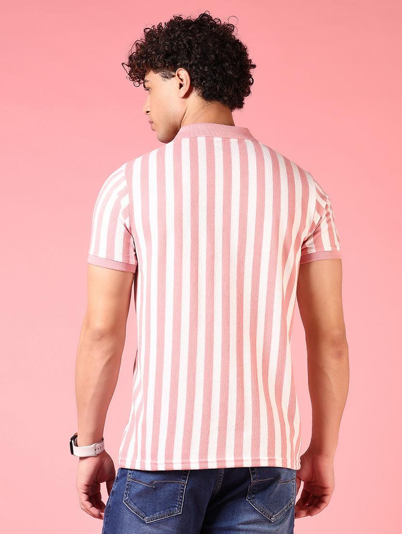 men striped short sleeve regular fit polo t-shirt - 21749961 - Standard Image - 2
