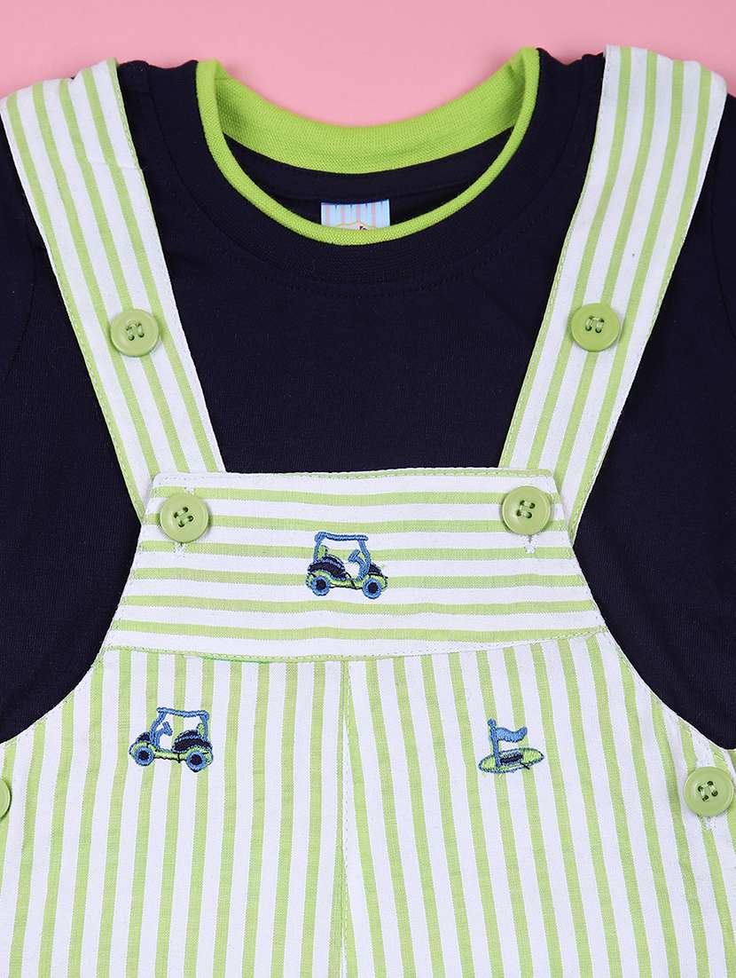 boys striped t-shirt with dungree - 21749978 -  Standard Image - 2