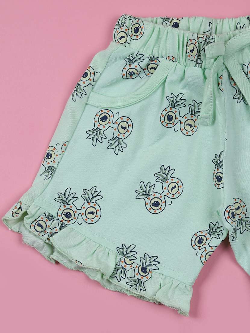 girls printed shorts & top twin set - 21749984 - Standard Image - 2