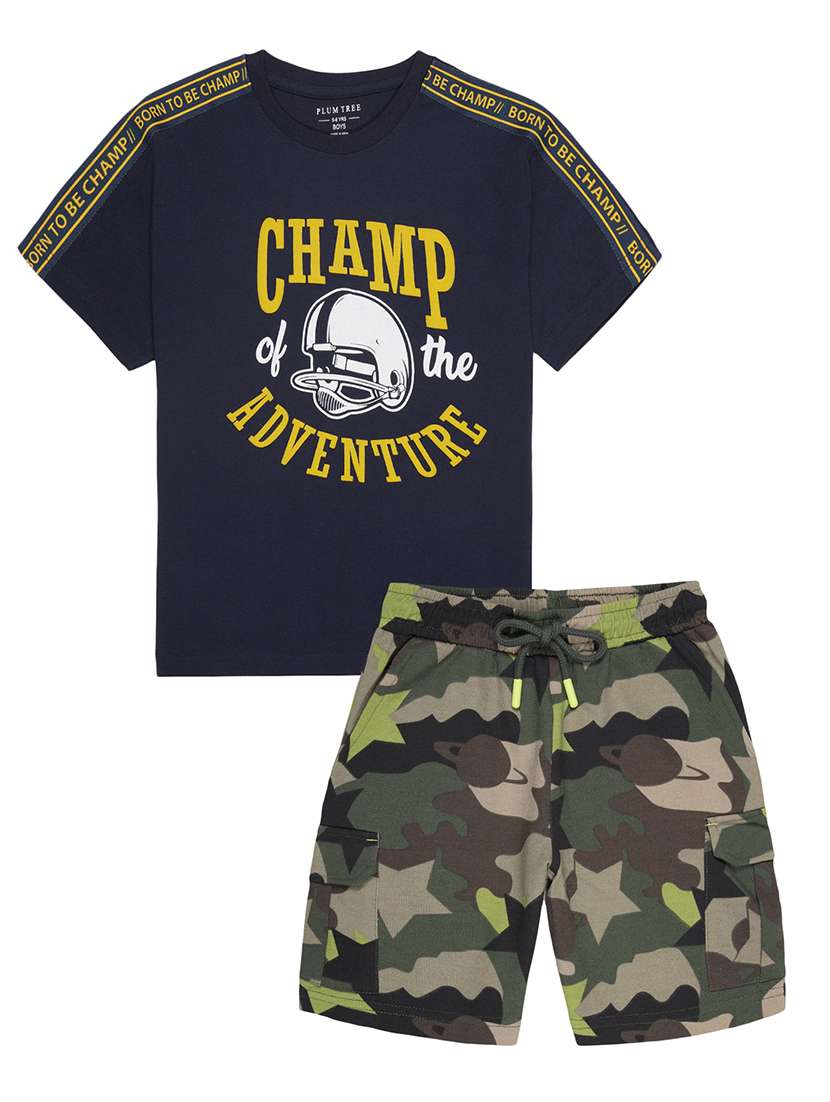 kids printed short and t-shirt set