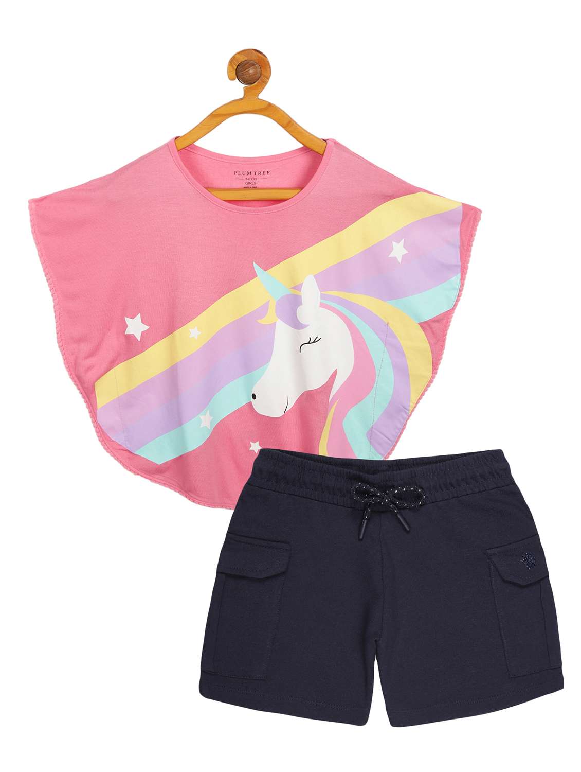 girls printed top and shorts set
