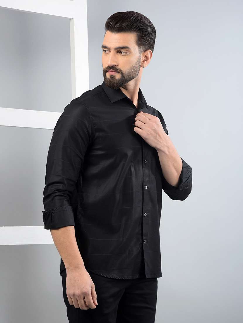 men striped long sleeve slim fit casual shirt - 21750604 -  Standard Image - 2