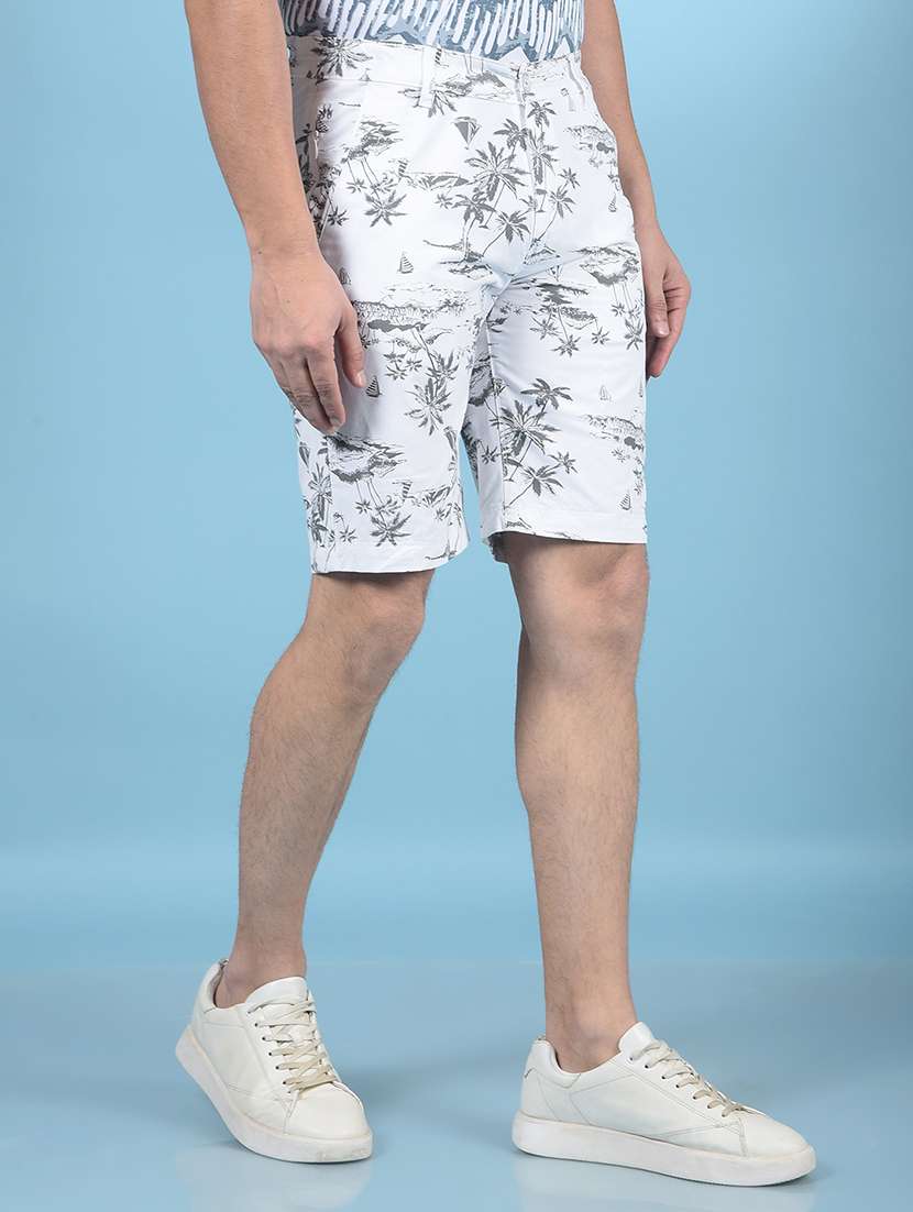 men tropical printed mid rise slim fit shorts - 21750657 -  Standard Image - 2