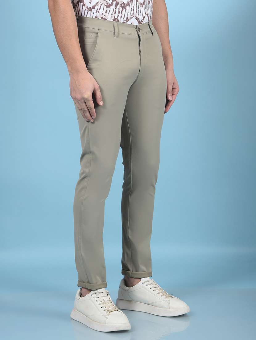 men solid mid rise chinos casual trouser - 21750659 -  Standard Image - 2