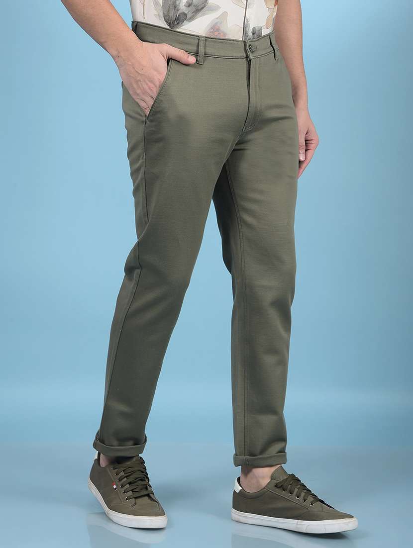 men solid mid rise chinos trouser  - 21750660 -  Standard Image - 2