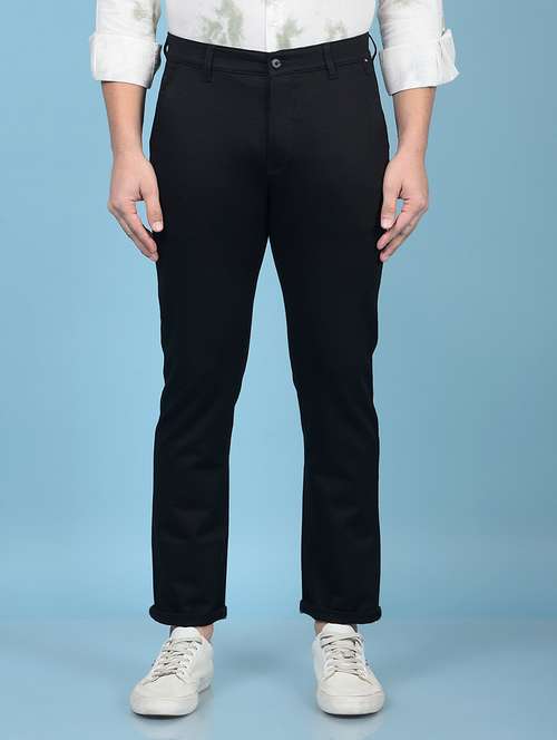 men solid mid rise chinos trouser  - 21750662 -  Standard Image - 0