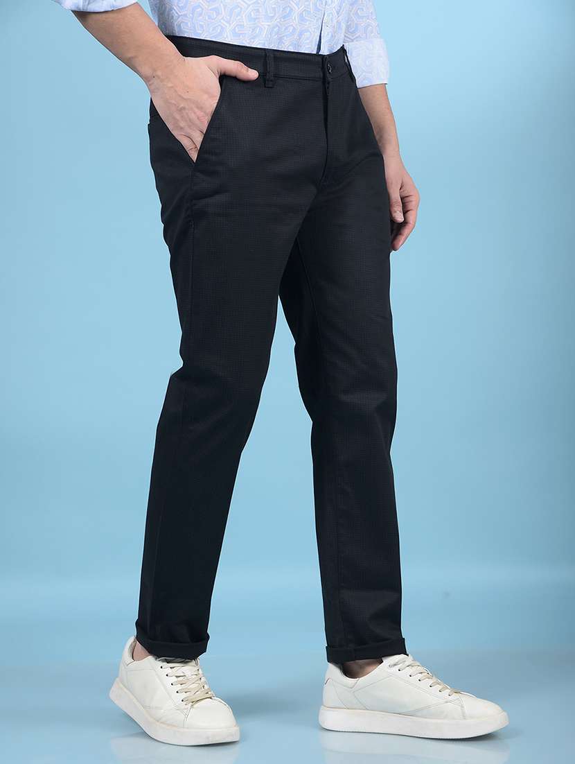 men solid mid rise chinos trouser  - 21750668 -  Standard Image - 2