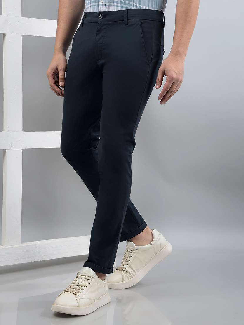 men solid mid rise chinos trouser  - 21750674 -  Standard Image - 2