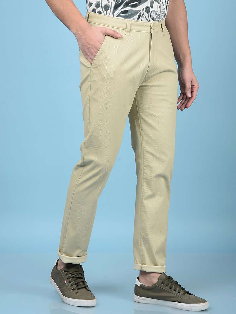 men solid mid rise chinos trouser  - 21750685 -  Standard Image - 2