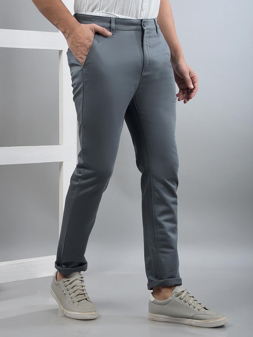 men solid mid rise chinos - 21750699 - Standard Image - 2