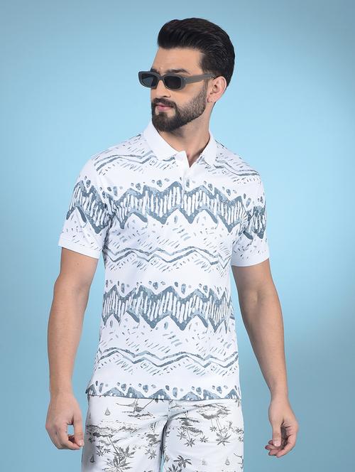 men all over print half sleeve polo t-shirt - 21750704 - Standard Image - 0