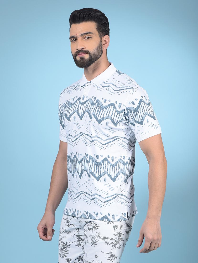men all over print half sleeve polo t-shirt - 21750704 - Standard Image - 2