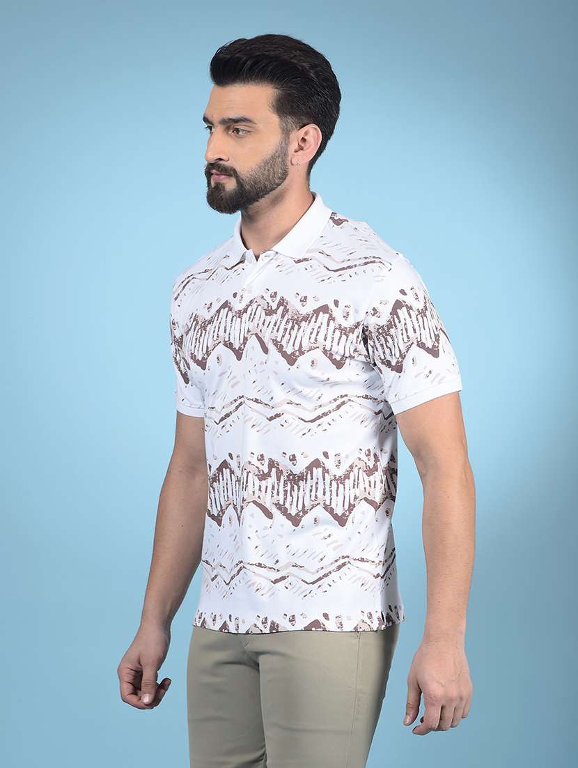 men all over print half sleeve polo t-shirt - 21750705 - Standard Image - 2