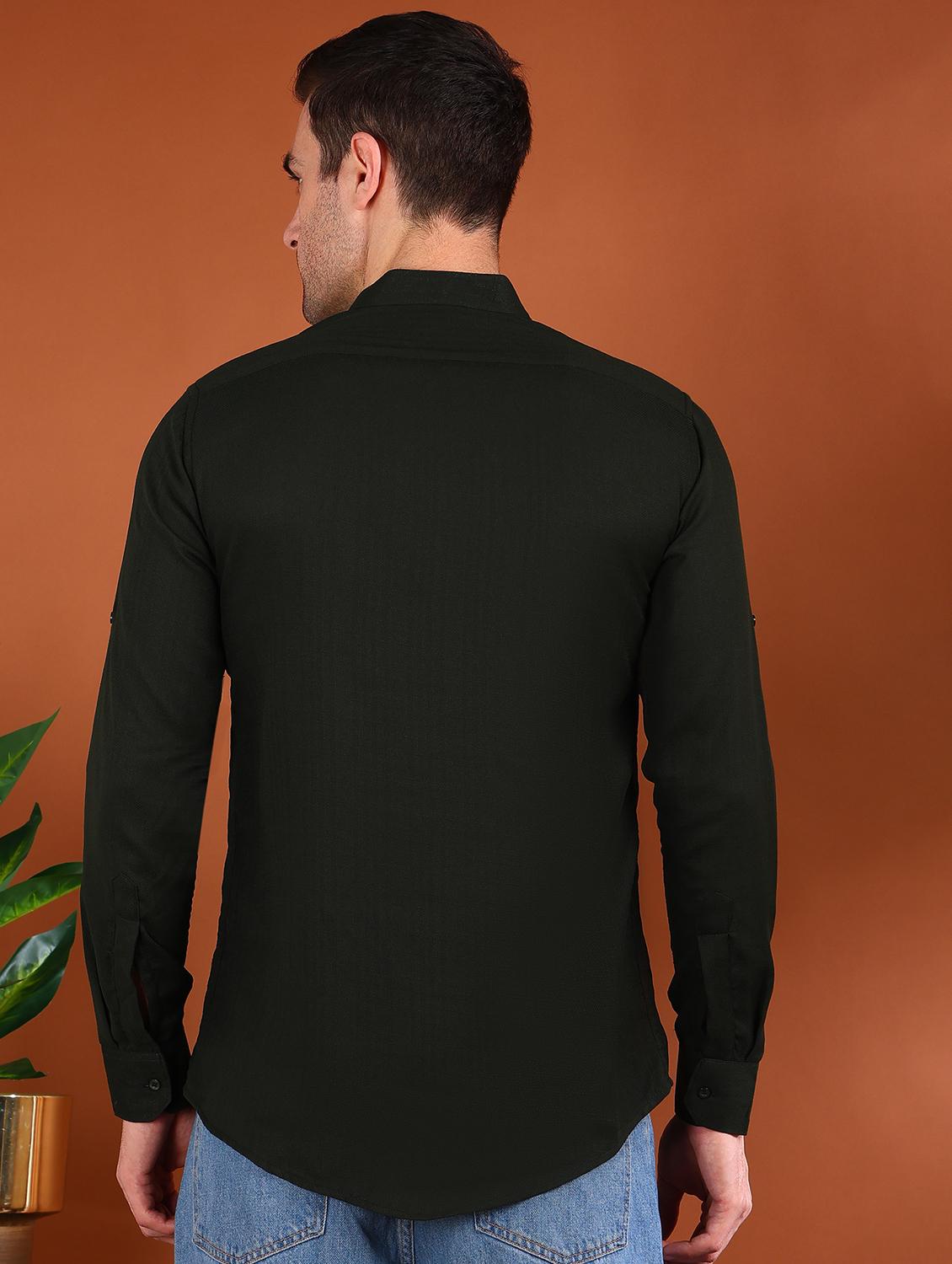 men solid mandarin neck short kurta - 21750746 - Standard Image - 2