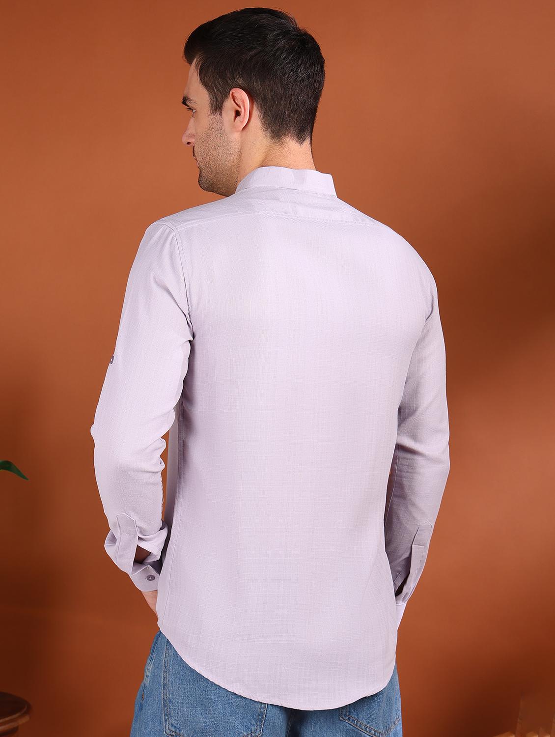 men solid mandarin neck short kurta - 21750748 - Standard Image - 2
