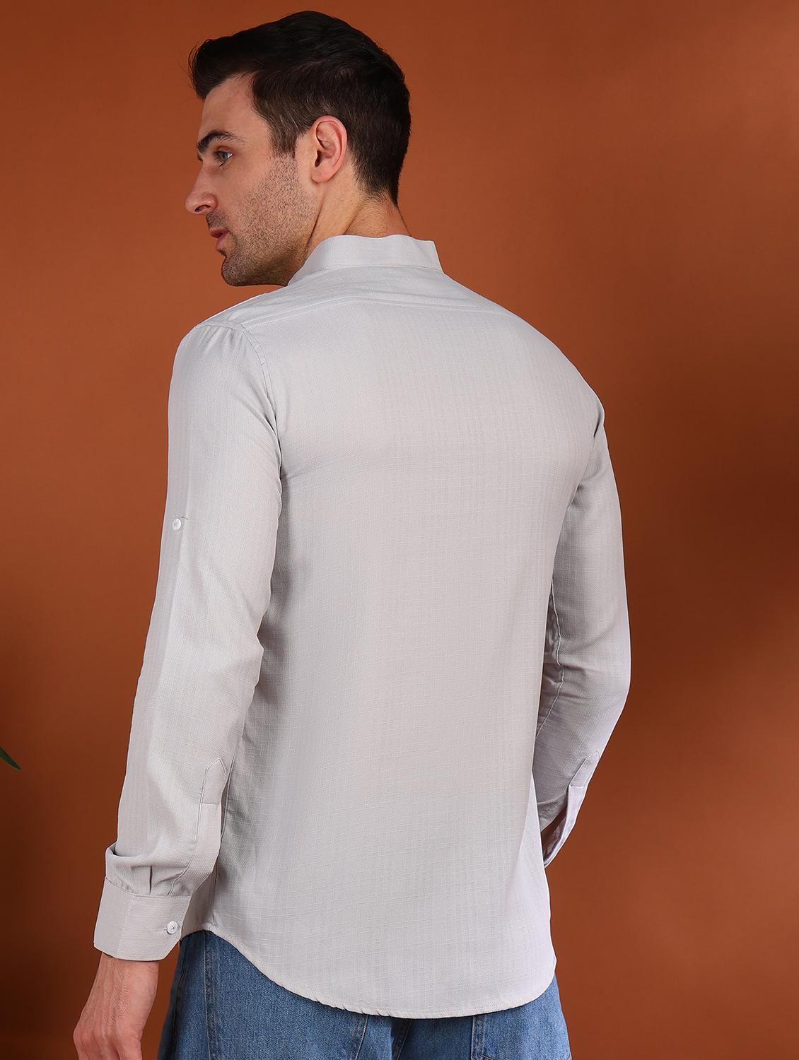 men solid mandarin neck short kurta - 21750749 - Standard Image - 2