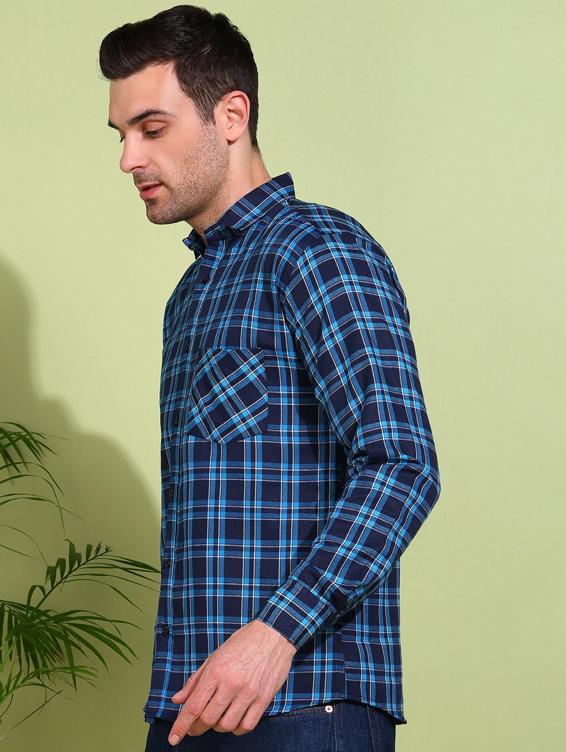 men checkered long sleeve regular fit casual shirt - 21750752 - Standard Image - 2