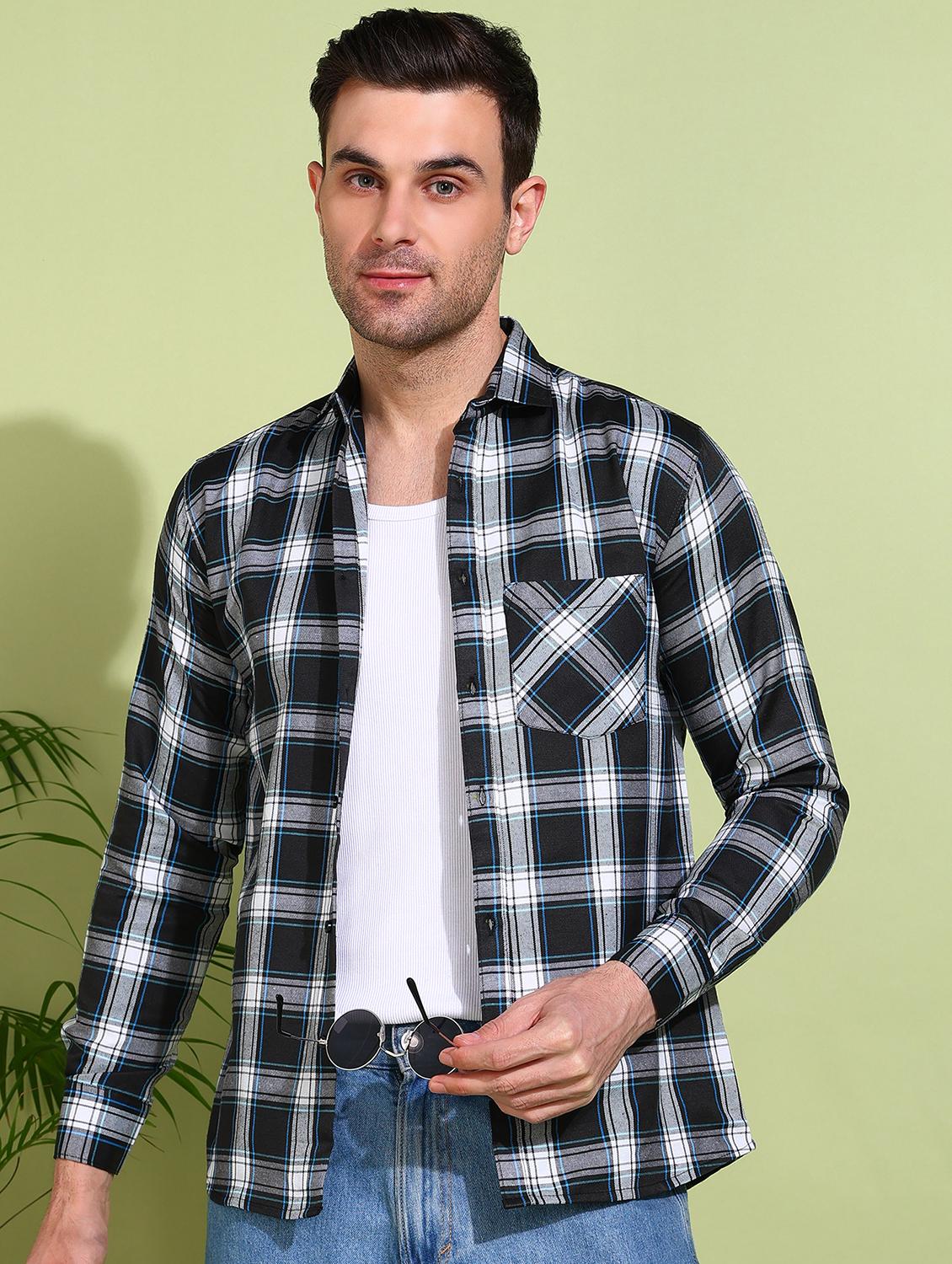 men checkered long sleeve regular fit casual shirt - 21750755 - Standard Image - 2