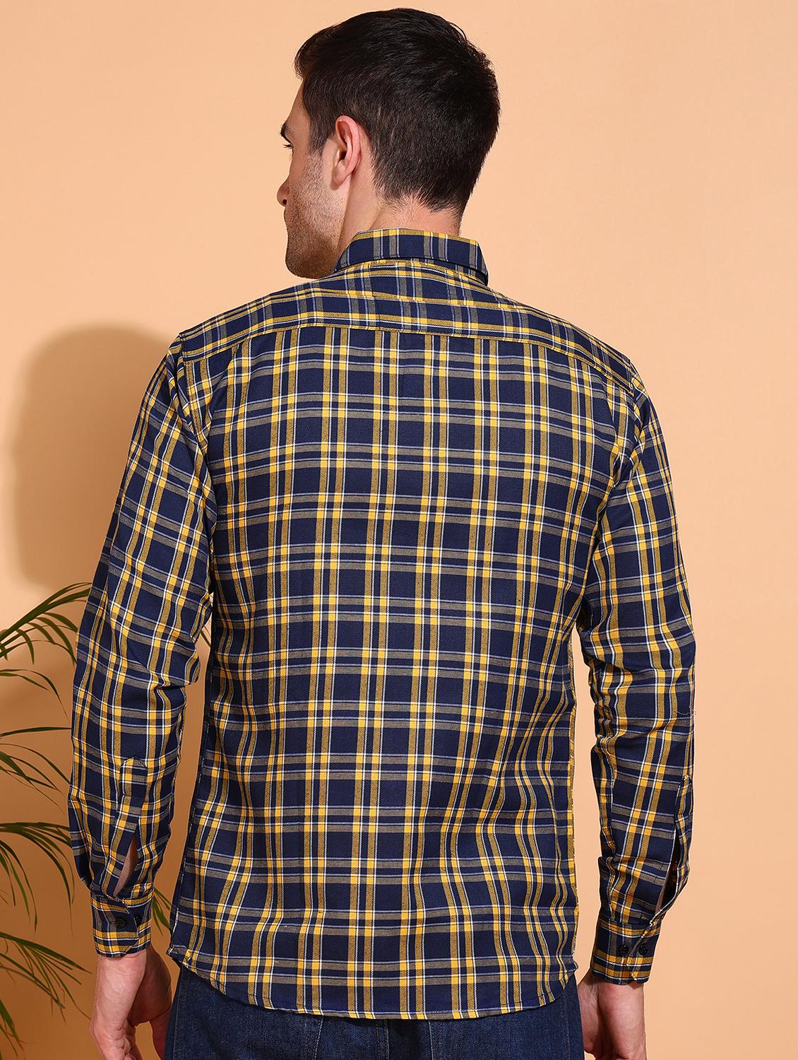 men checkered long sleeve regular fit casual shirt - 21750759 - Standard Image - 2
