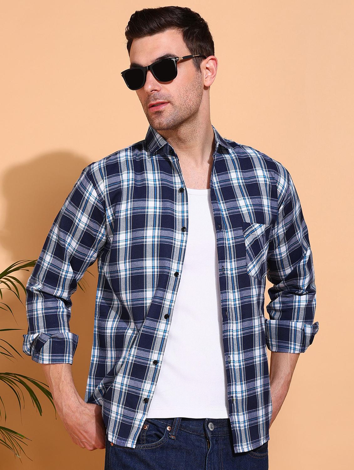 men checkered long sleeve regular fit casual shirt - 21750764 - Standard Image - 2