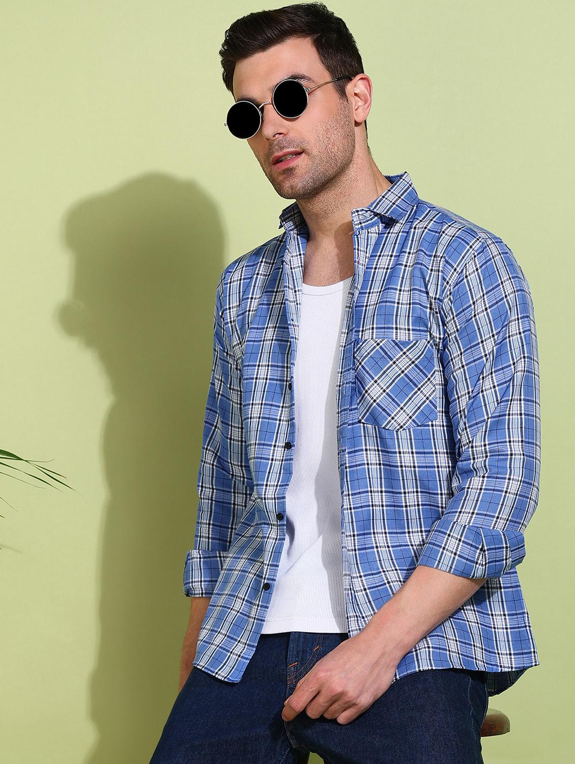 men checkered long sleeve regular fit casual shirt - 21750768 - Standard Image - 2