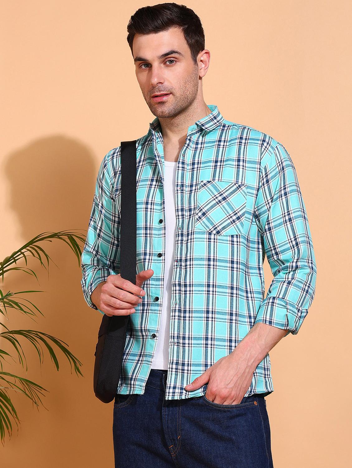 men checkered long sleeve regular fit casual shirt - 21750771 - Standard Image - 2
