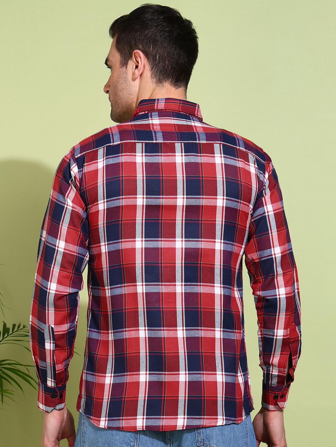 men checkered long sleeve regular fit casual shirt - 21750784 - Standard Image - 2