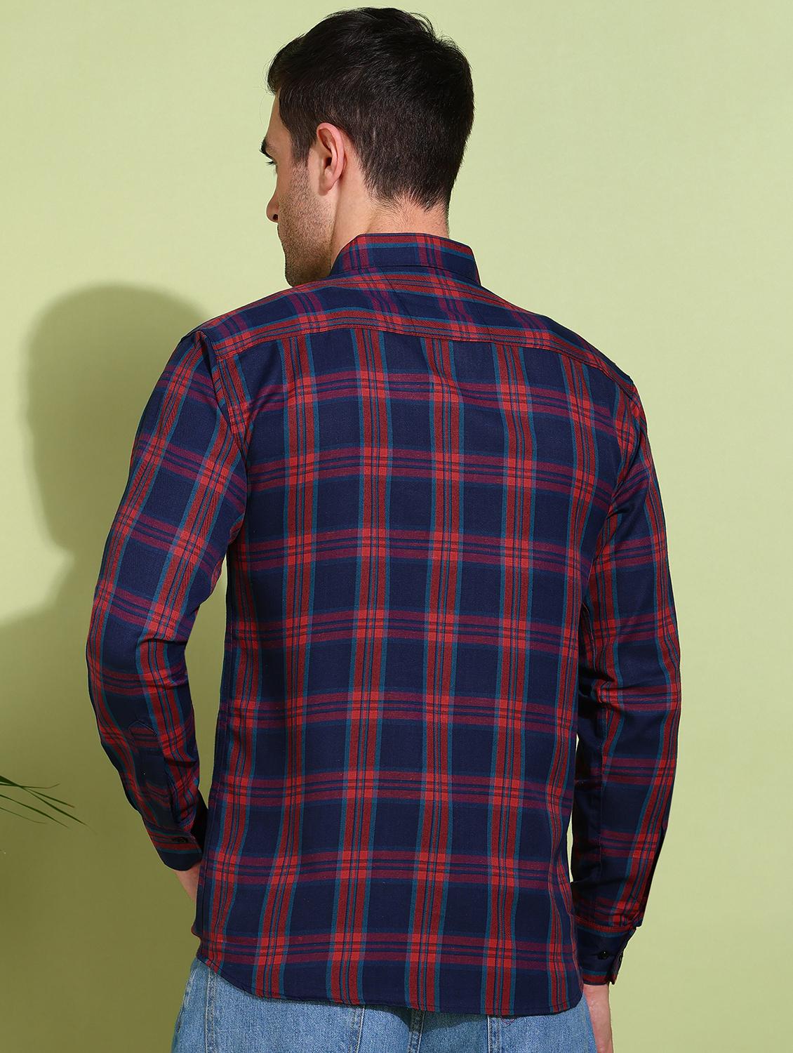 men checkered long sleeve regular fit casual shirt - 21750787 - Standard Image - 2