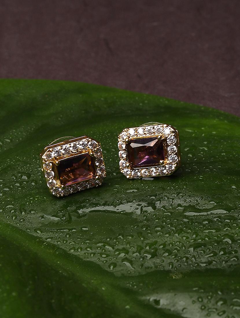 women stone studded stud earring