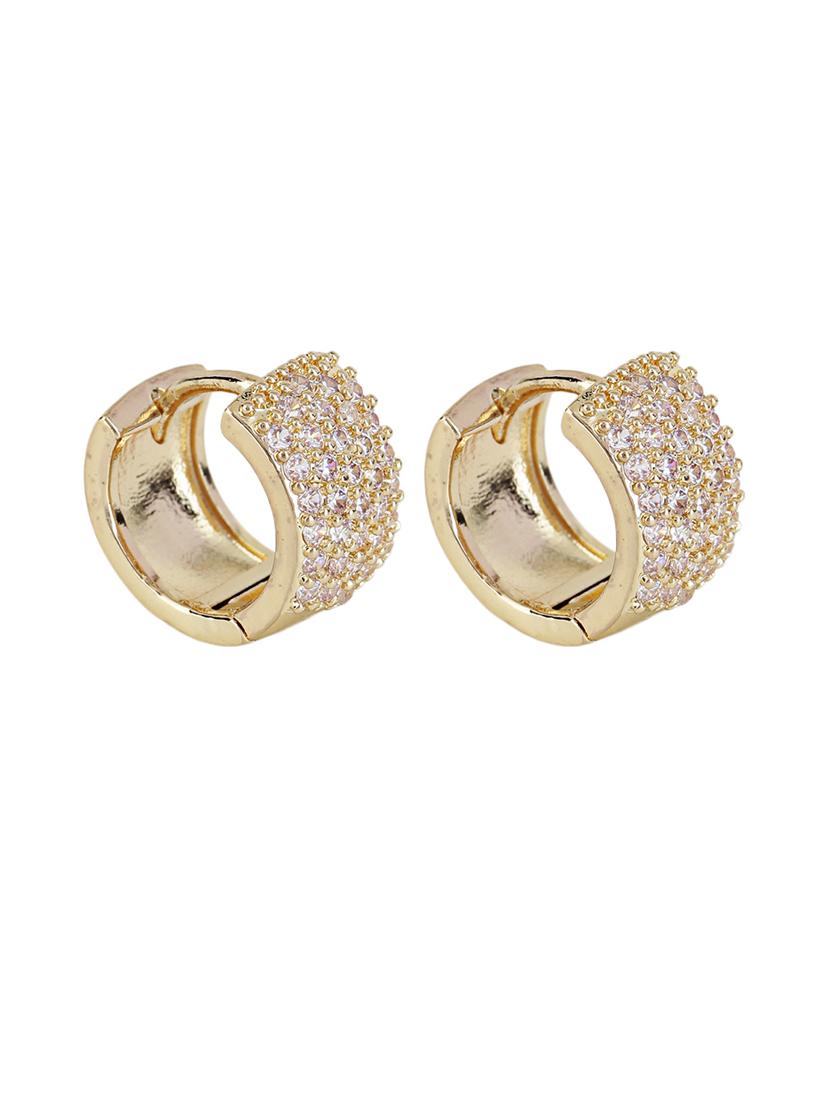 women stone studded hoop earrings - 21750801 - Standard Image - 2